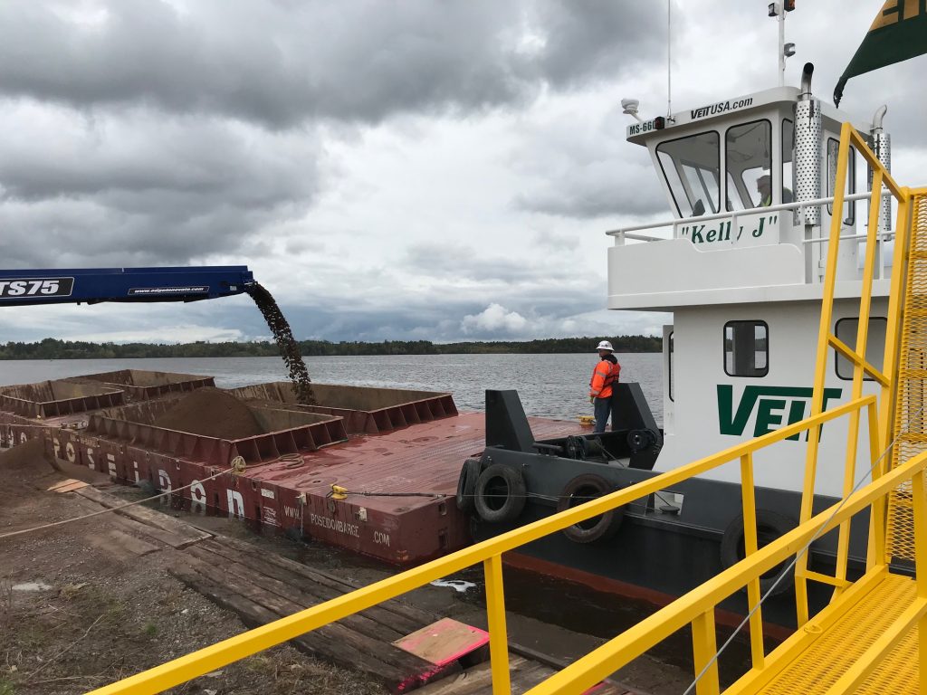 Veit Companies (Rogers, MN) dredging at Grassy Point in Duluth, MN